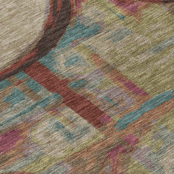 10' X 14' Taupe Beige And Blush Geometric Washable Indoor Outdoor Area Rug