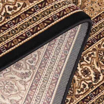 7’ x 9’ Black and Beige Medallion Area Rug