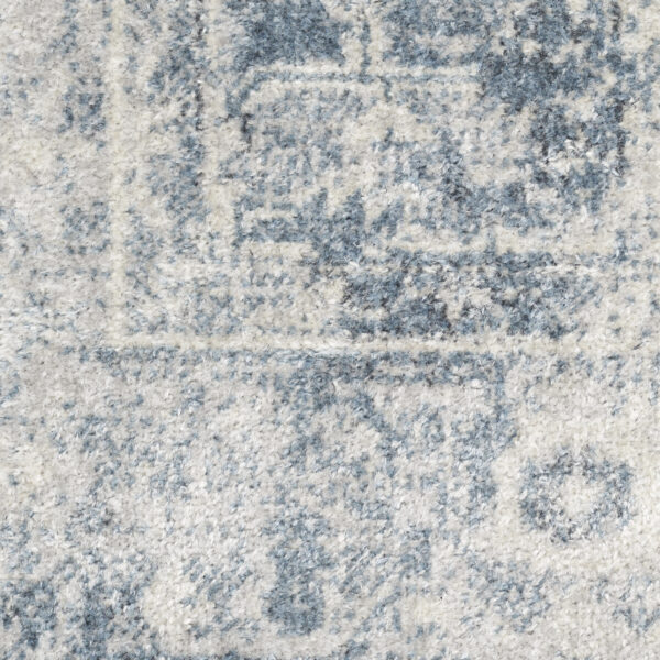 4' X 6' Blue Oriental Power Loom Distressed Washable Area Rug