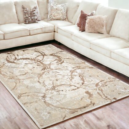 5' x 8' Bronze Abstract Area Rug
