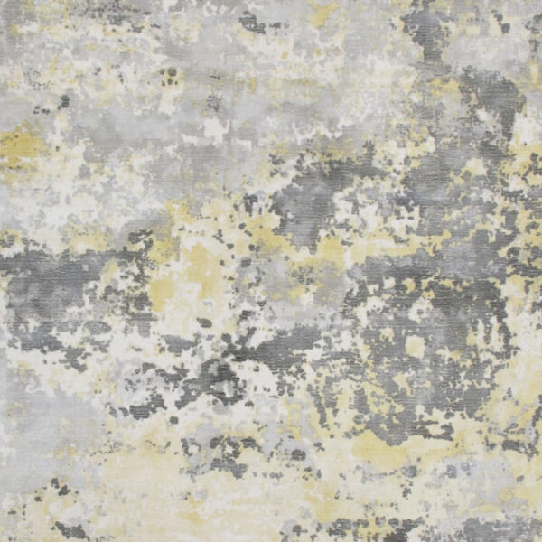 2' x 3' Gray and Yellow Abstract Hand Loomed Area Rug