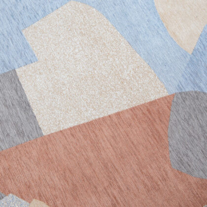 5' x 7' Blue and Gray Abstract Non Skid Area Rug
