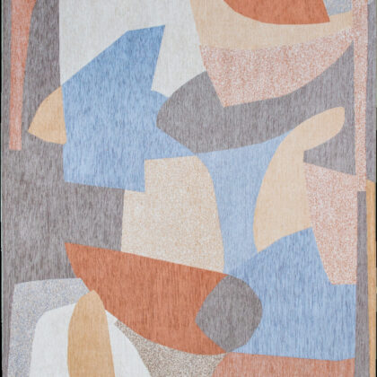 5' x 7' Blue and Gray Abstract Non Skid Area Rug