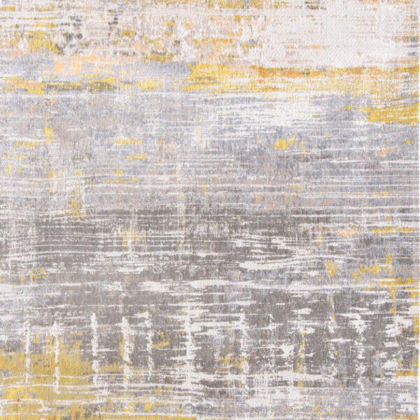 7' x 9' Gray and Yellow Abstract Non Skid Area Rug
