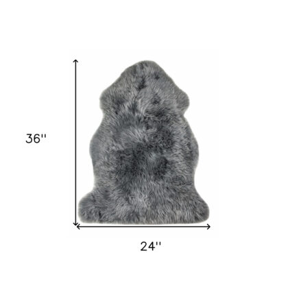 2' X 3' Warm Gray New Zealand Natural Sheepskin Rug