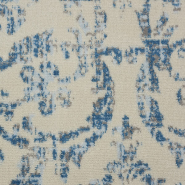 8' x 10' Cream Damask Power Loom Non Skid Area Rug