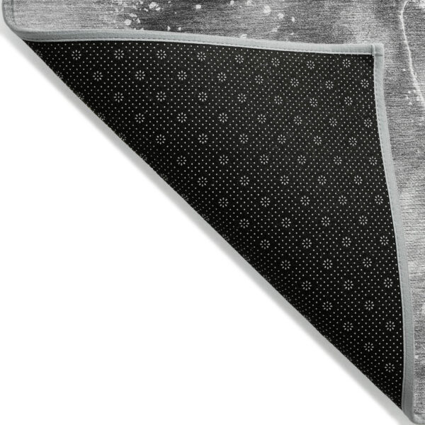 9' X 12' Gray Abstract Washable Non Skid Indoor Outdoor Area Rug