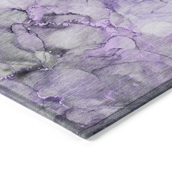 8' X 10' Purple Abstract Washable Non Skid Indoor Outdoor Area Rug