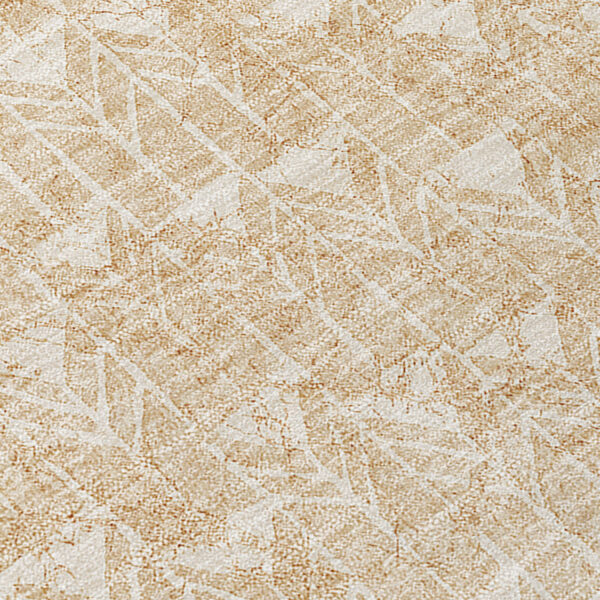 2' X 8' Beige Geometric Washable Indoor Outdoor Runner Rug