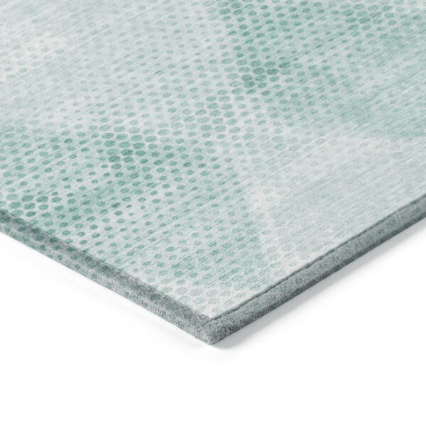 2' X 3' Teal Geometric Washable Non Skid Indoor Outdoor Area Rug