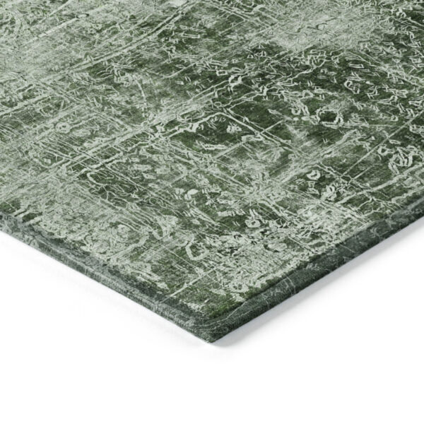 3' X 5' Emerald Abstract Washable Non Skid Indoor Outdoor Area Rug