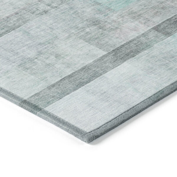 8' X 10' Teal Ombre Washable Non Skid Indoor Outdoor Area Rug