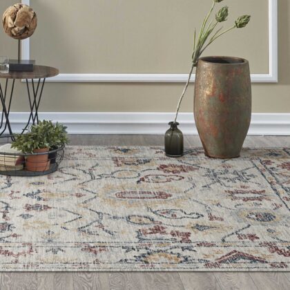 78 X 114 Ivory  Wool Rug