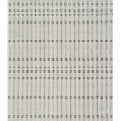 6' X 9' Cream and Beige Striped Distressed Indoor Outdoor Area Rug