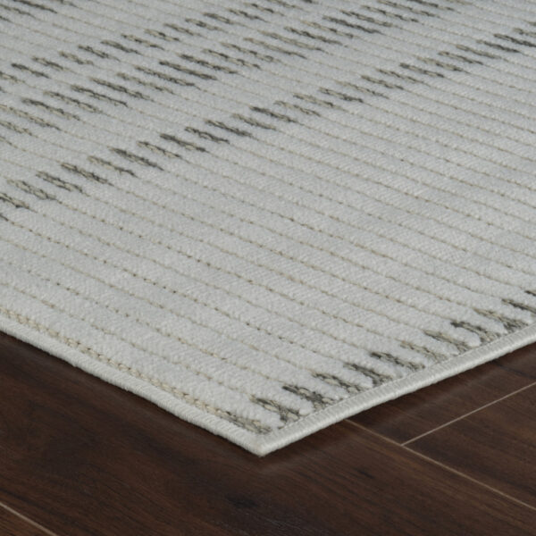 6' X 9' Cream and Beige Striped Distressed Indoor Outdoor Area Rug