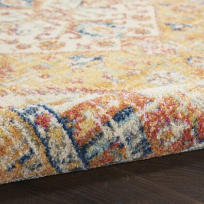10' Yellow And Ivory Dhurrie Runner Rug