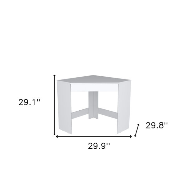 30" White Wood Corner Computer Desk