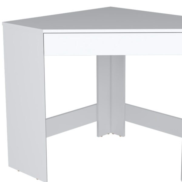 30" White Wood Corner Computer Desk