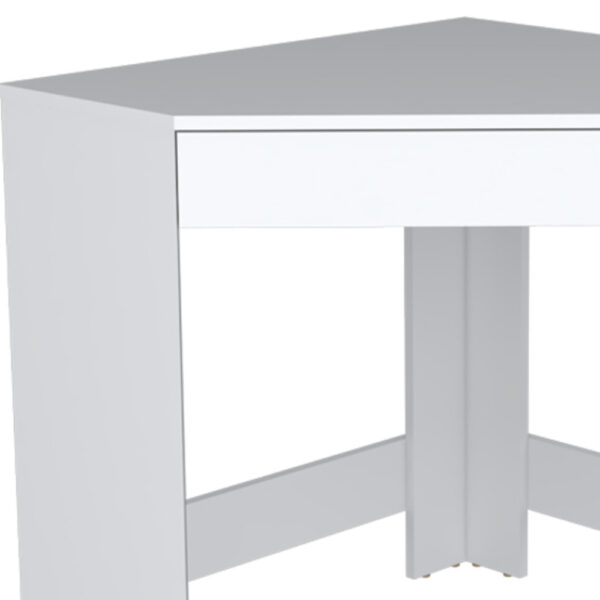 30" White Wood Corner Computer Desk