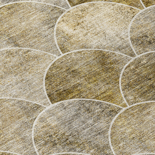5' X 8' Taupe Beige And Gray Abstract Washable Indoor Outdoor Area Rug