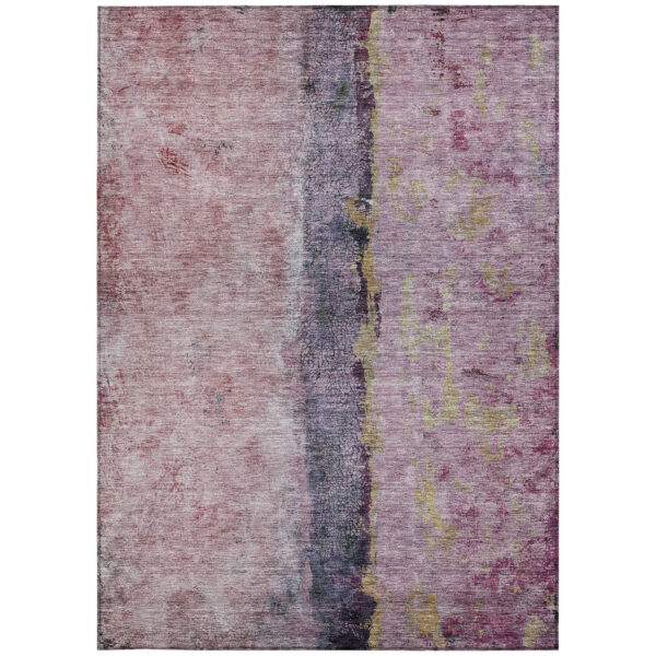 5' X 8' Blush Pink And Purple Abstract Washable Indoor Outdoor Area Rug