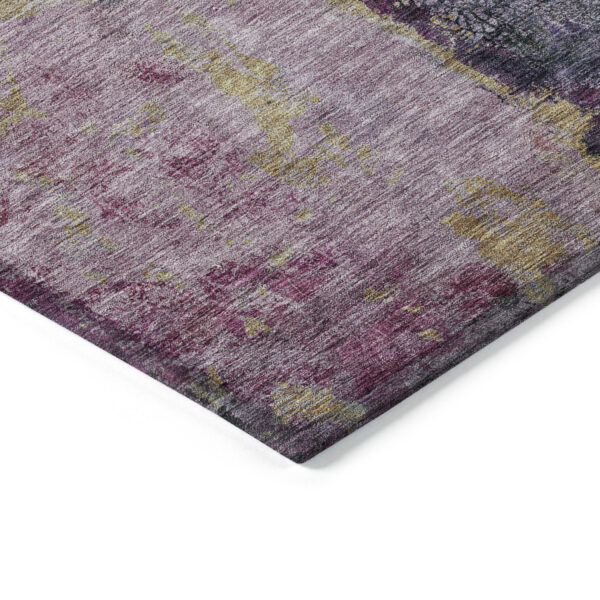 5' X 8' Blush Pink And Purple Abstract Washable Indoor Outdoor Area Rug