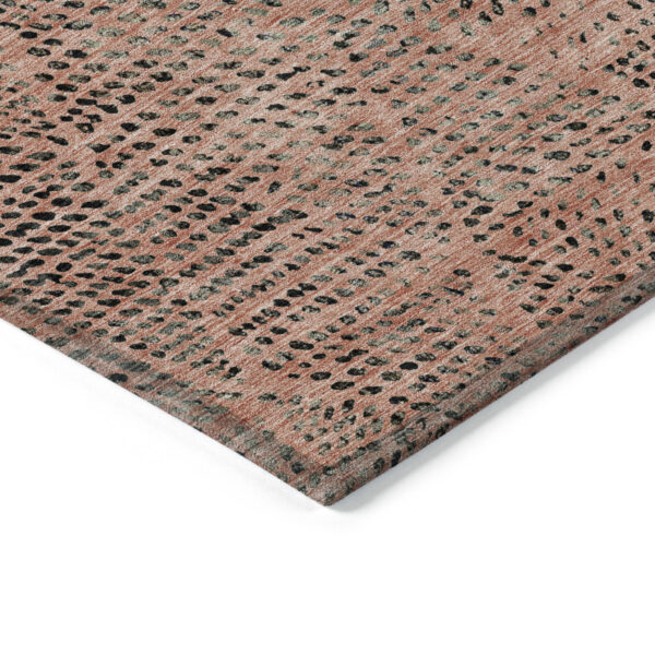 3' X 5' Salmon Charcoal And Beige Geometric Washable Indoor Outdoor Area Rug