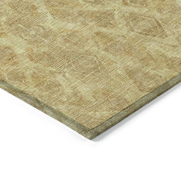 8' X 10' Gold Taupe And Beige Geometric Washable Indoor Outdoor Area Rug