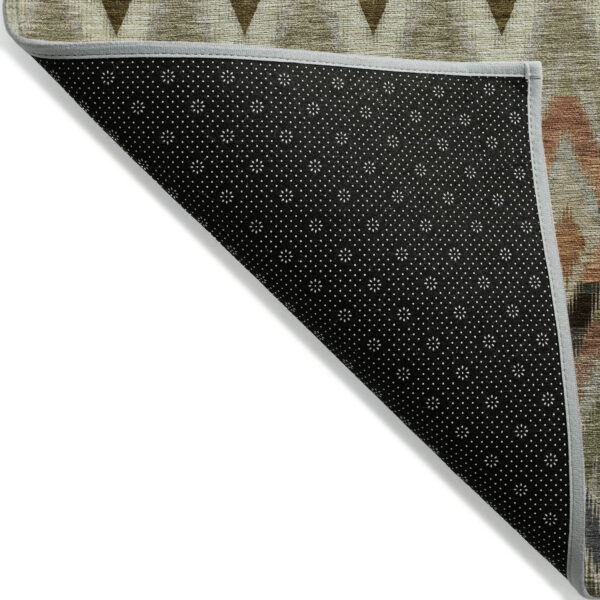 9' X 12' Taupe Olive Green And Beige Southwestern Washable Indoor Outdoor Area Rug