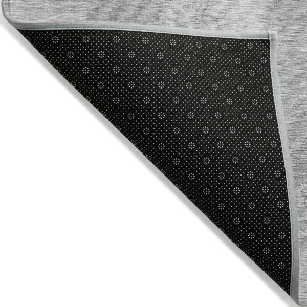 8' X 10' Silver Gray And Graphite Patchwork Washable Indoor Outdoor Area Rug