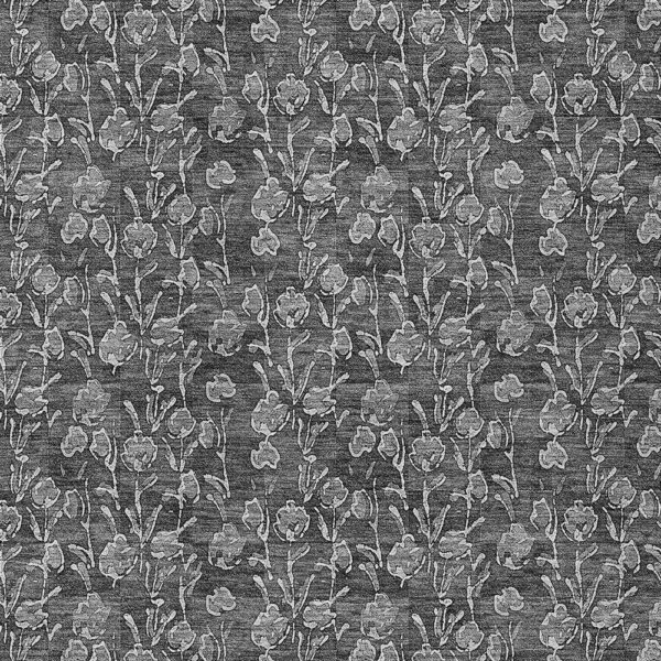 5' X 8' Gray Charcoal And Silver Floral Washable Indoor Outdoor Area Rug