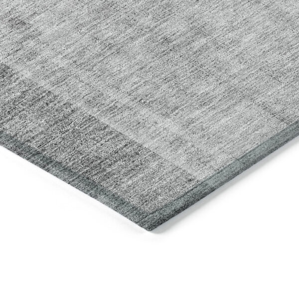 9' X 12' Gray Silver And Charcoal Geometric Washable Indoor Outdoor Area Rug