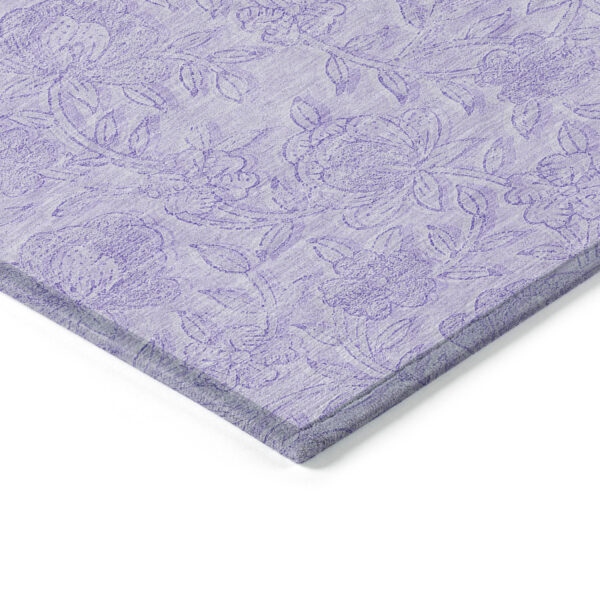 8' X 10' Lilac And Purple Floral Washable Indoor Outdoor Area Rug