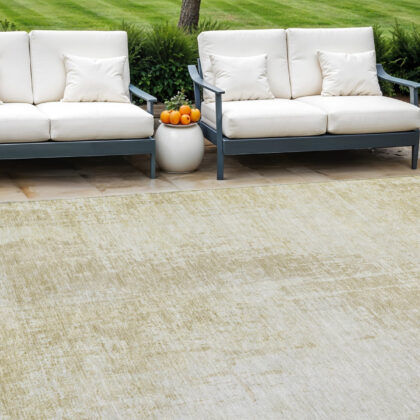 9' X 12' Beige And Taupe Abstract Washable Indoor Outdoor Area Rug