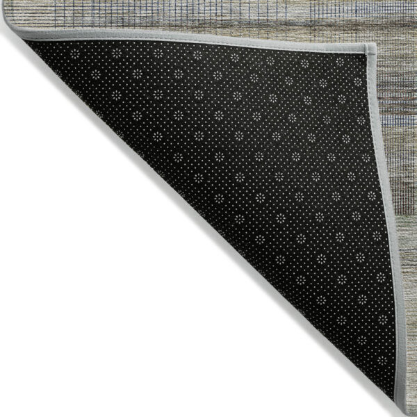 8' X 10' Khaki Tan And Beige Striped Washable Indoor Outdoor Area Rug