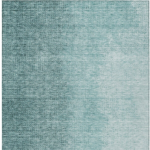 8' X 10' Teal Blue And Aqua Abstract Washable Indoor Outdoor Area Rug