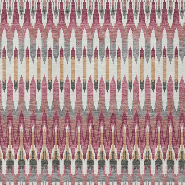 10' X 14' Mauve Merlot And Ivory Southwestern Washable Indoor Outdoor Area Rug