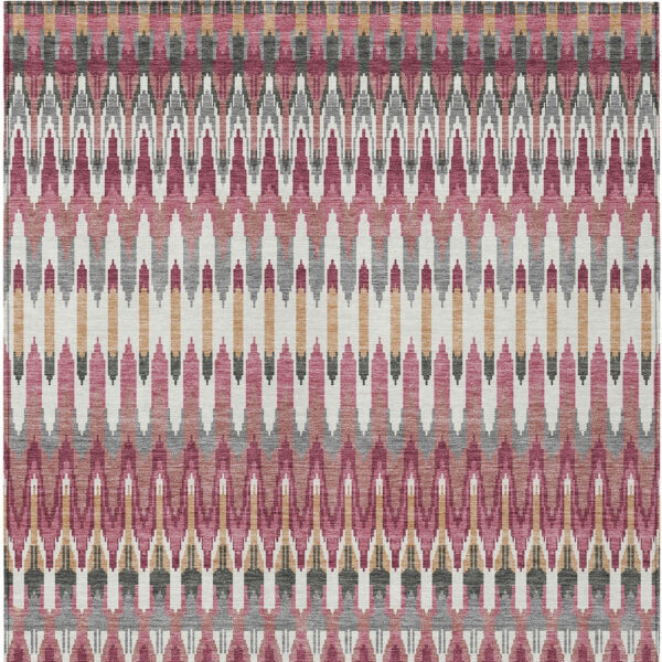 10' X 14' Mauve Merlot And Ivory Southwestern Washable Indoor Outdoor Area Rug