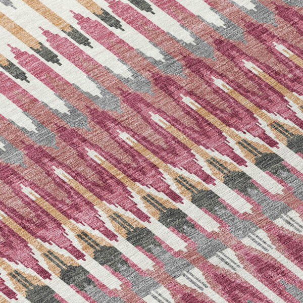 10' X 14' Mauve Merlot And Ivory Southwestern Washable Indoor Outdoor Area Rug