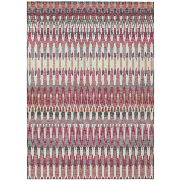 10' X 14' Mauve Merlot And Ivory Southwestern Washable Indoor Outdoor Area Rug