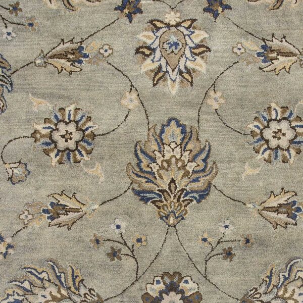 3' X 5' Grey Floral Vines Wool Area Rug