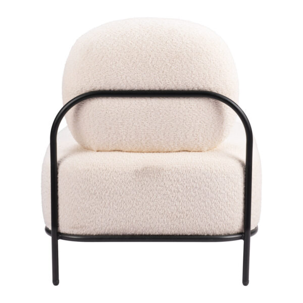 27" White And Black Sherpa And Upholstered Side Chair
