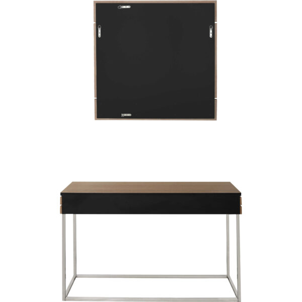 47" Brown and Silver Wood Frame Console Table With Drawer