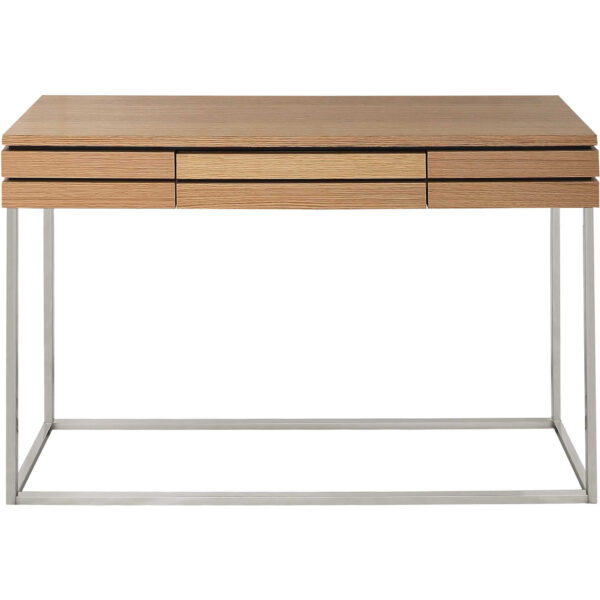47" Brown and Silver Wood Frame Console Table With Drawer