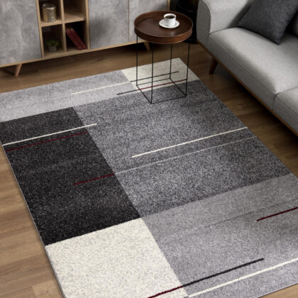 7’ X 9’ Gray Modern Geometric Area Rug