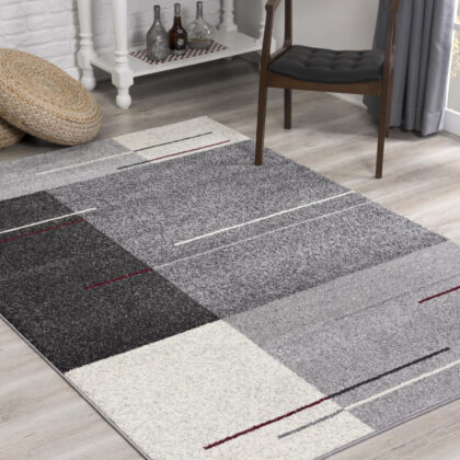 7’ X 9’ Gray Modern Geometric Area Rug