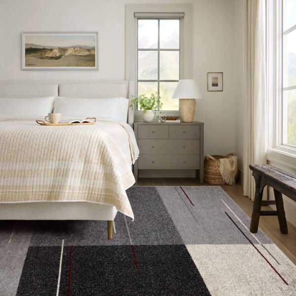 7’ X 9’ Gray Modern Geometric Area Rug