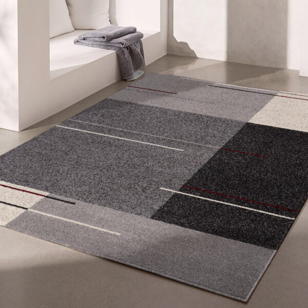 7’ X 9’ Gray Modern Geometric Area Rug