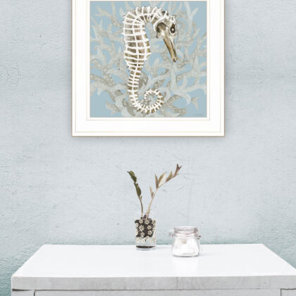 Coral Seahorse I 2 White Framed Print Wall Art