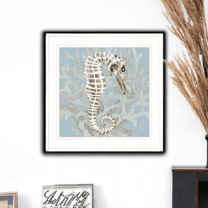 Coral Seahorse I 2 White Framed Print Wall Art